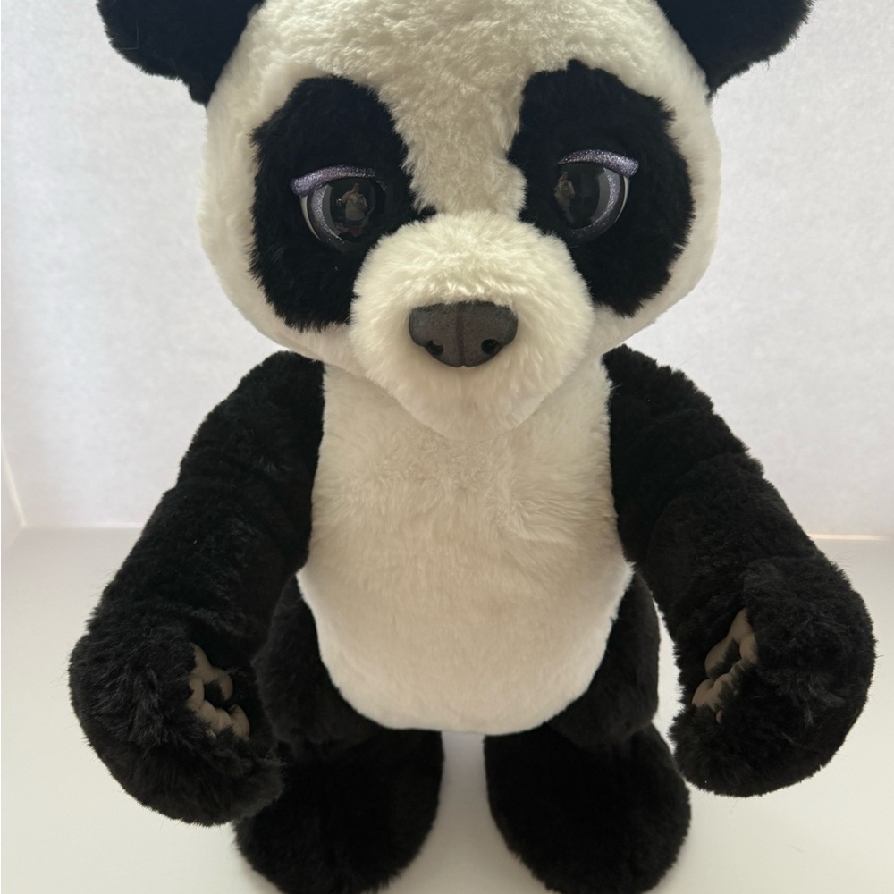 Plum Panda Fur Real Friend Plush Panda Stuffed Talking Mechanical Works Great